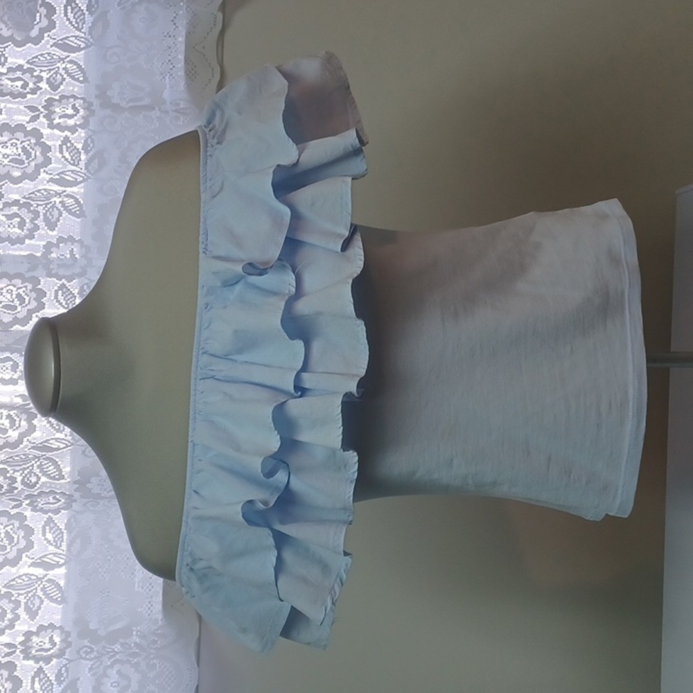 H&M Light Blue  Ruffle Top Size M